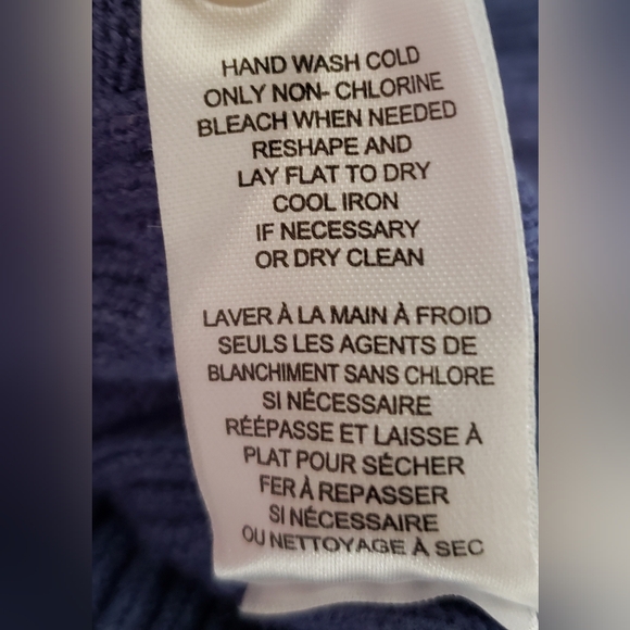 Elie Tahari Blue Viscose Cable Knit Ribbed Crewneck Sweater Lg - Picture 8 of 9